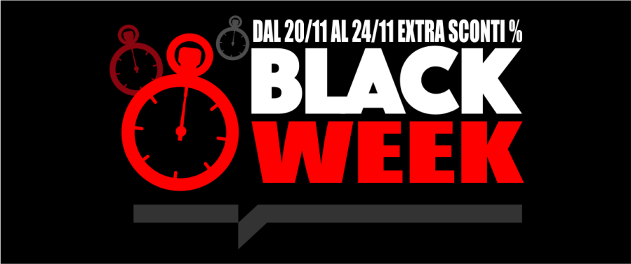 Black Week! Dal 20/11 al 24/11 Extra Sconti%